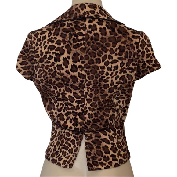 Costa Blanca Leopard Print SL Blazer Suit Top - Picture 2 of 4